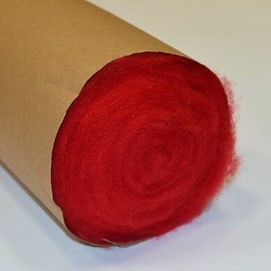 New Zealand carded wool 50g. ± 2,5g. Color - red, 27 - 32 mik.
