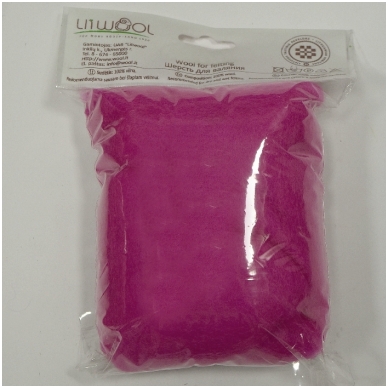 New Zealand carded wool 50g. ± 2,5g. Color -heather violet, 27 - 32 mik.
