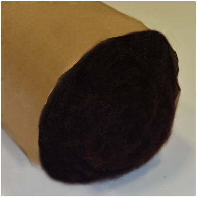 New Zealand carded wool 50g. ± 2,5g. Color - eggplant, 27 - 32 mik.