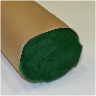 New Zealand carded wool 50g. ± 2,5g. Color - green, 27 - 32 mik.