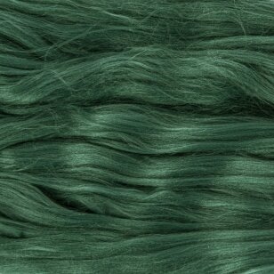 Akrilo gijų pluoštas veltų gaminių dekoravimui. Spalva - tamsi žalia. Pakuotėje 10 gramų.