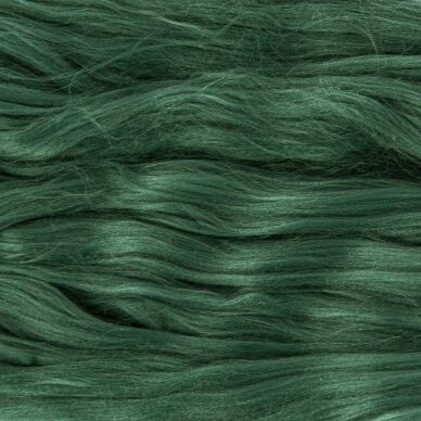 Akrilo gijų pluoštas veltų gaminių dekoravimui. Spalva- tamsi žalia. Pakuotėje 10 gramų.