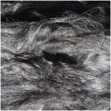 Linen fibers 10 g. Color - dark grey.