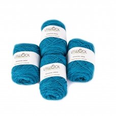 Wool yarn balls 10 balls of 100g. ± 5g. Color - turquoise 100% wool.