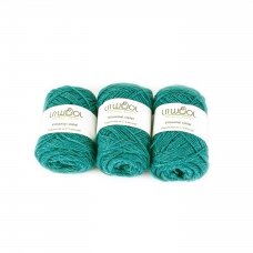 Wool yarn balls 10 balls of 100g. ± 5g. Color - dark green. 100% wool.