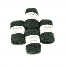 Wool yarn balls 10 balls of 100g. ± 5g. Color - dark green gray 100% wool.