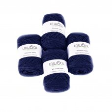 Wool yarn balls 10 balls of 100g. ± 5g. Color - dark blue. 100% wool.