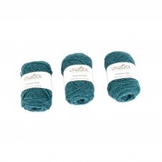 Wool yarn balls 10 balls of 100g. ± 5g. Color -green blue. 100% wool.