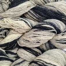 Wool yarn hank 150g. ± 5g. Color - white, grey, black. 100% wool.
