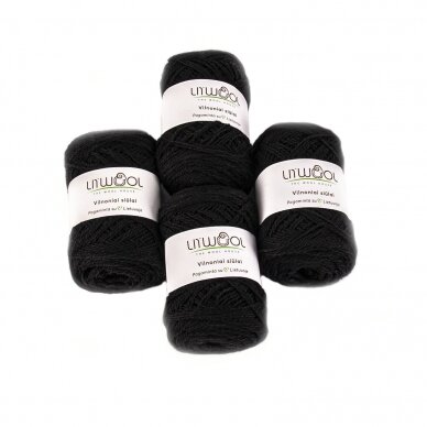 Wool yarn balls 10 balls of 100g. ± 5g. Color - black. 100% wool.