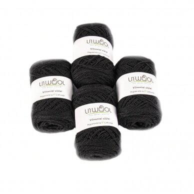 Wool yarn balls 10 balls of 100g. ± 5g. Color - dark gray. 100% wool.