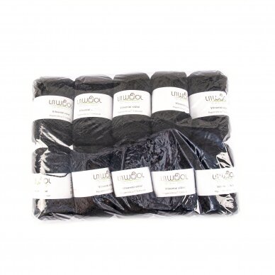Wool yarn balls 10 balls of 100g. ± 5g. Color - dark gray. 100% wool.