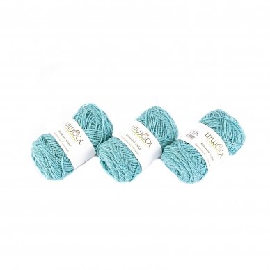 Wool yarn balls 10 balls of 100g. ± 5g. Color - light blue. 100% wool.