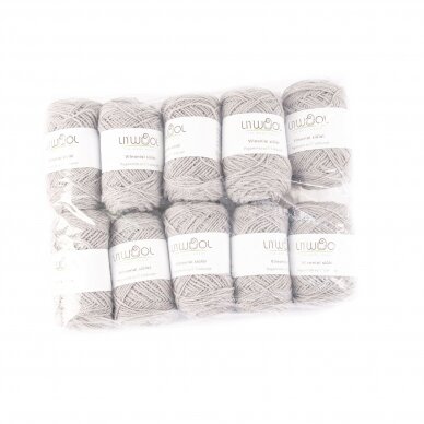 Wool yarn balls 10 balls of 100g. ± 5g. Color- gray