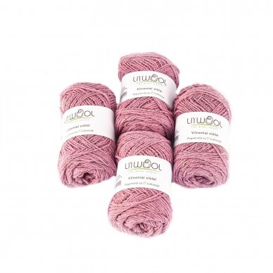 Wool yarn ball 100g. ± 5g. Color -antique pink. 100% wool.