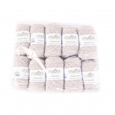 Wool yarn balls 10 balls of 100g. ± 5g. Color- light gray