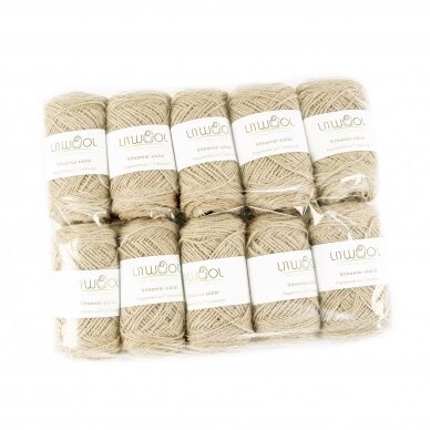Wool yarn balls 10 balls of 100g. ± 5g.  Color - light sand. 100% wool.