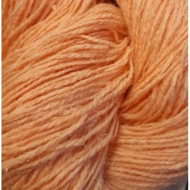 Wool yarn hank 150g. ± 5g. Color - light orange. 100% wool.
