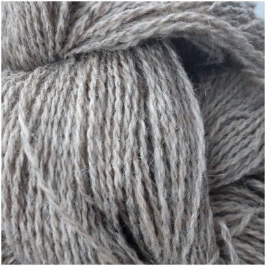 Wool yarn hank 150g. ± 5g. Color - light gray melange. 100% wool.