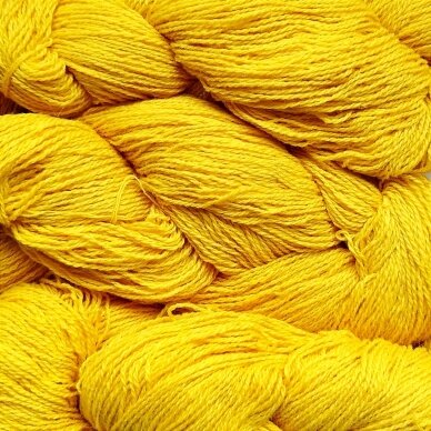 Wool yarn hank 150g. ± 5g. Color - yellow. 100% wool.